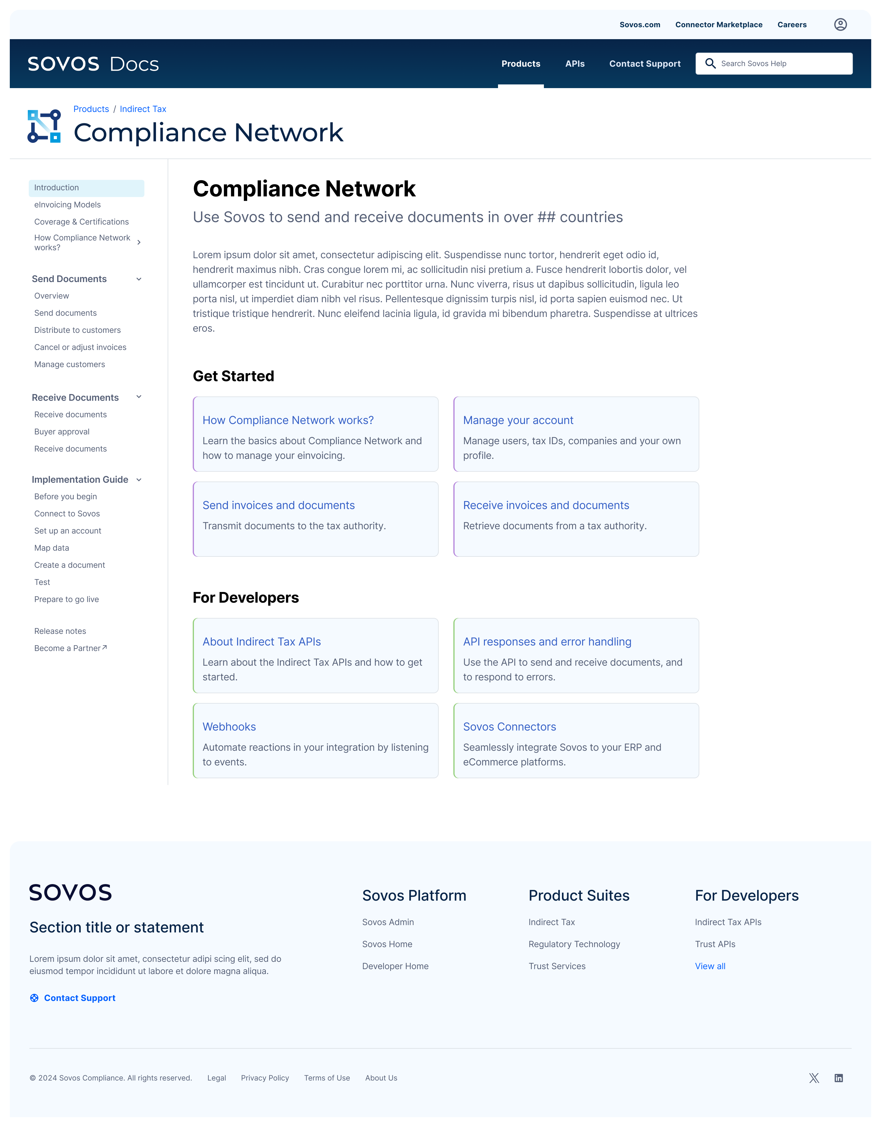 Sovos Docs Product Catalog